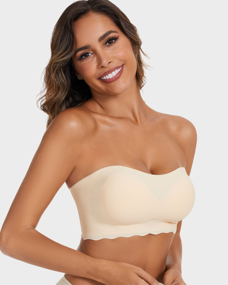  Strapless Invisible Push Up Bra Beige