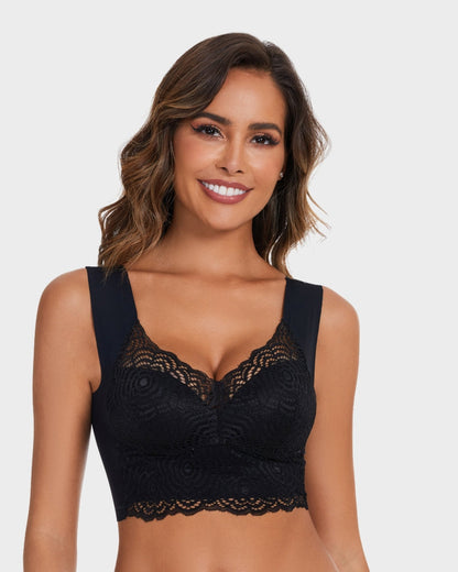  Stretch Lace Cut-Out Bra