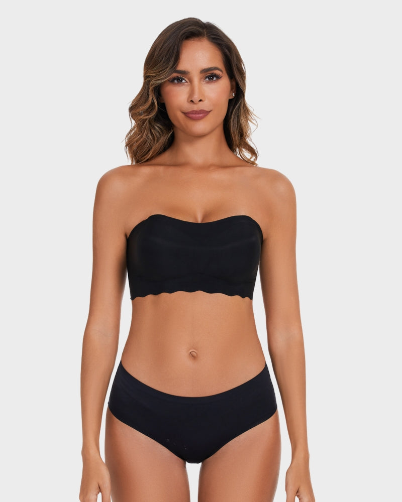  Strapless Invisible Push Up Bra Black