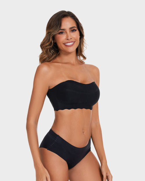  Strapless Invisible Push Up Bra Black