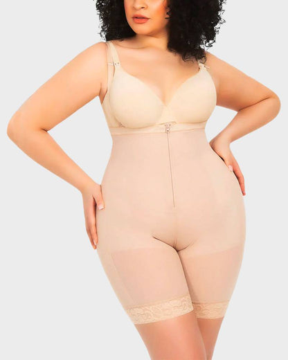  Open Bust Firm Tummy Compression Bodysuit Shaper With Butt Lifter