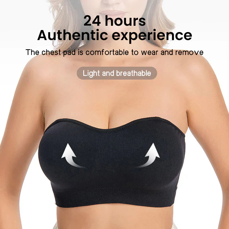  Non-Slip Bandeau Seamless Wireless Strapless Bra