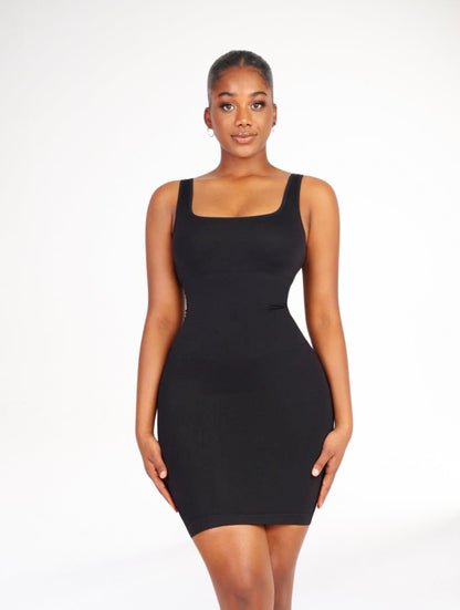 Square-Neck Seamless Mini Dress