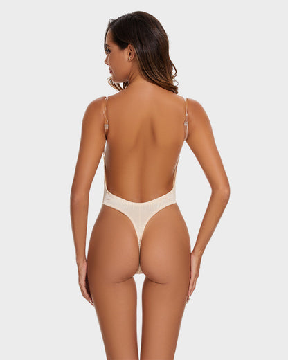  Strapless U Plunge Thong Bodysuit