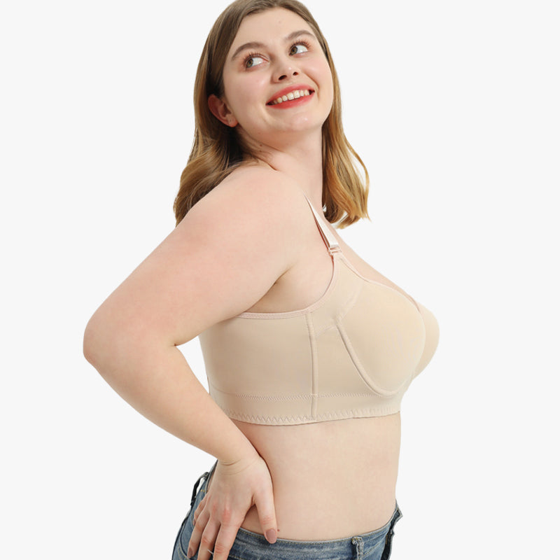  Full-Coverage Back Smoothing Bra-Beige