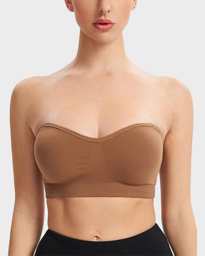  Non-Slip Bandeau Seamless Wireless Strapless Bra