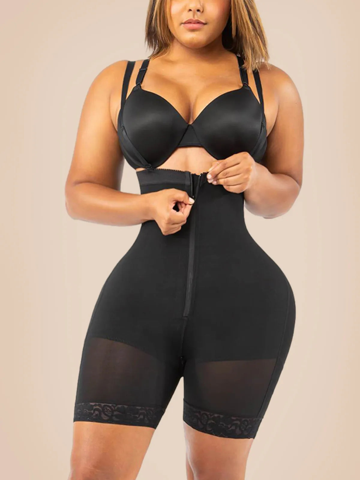  Open Bust Firm Tummy Compression Bodysuit Shaper With Butt Lifter