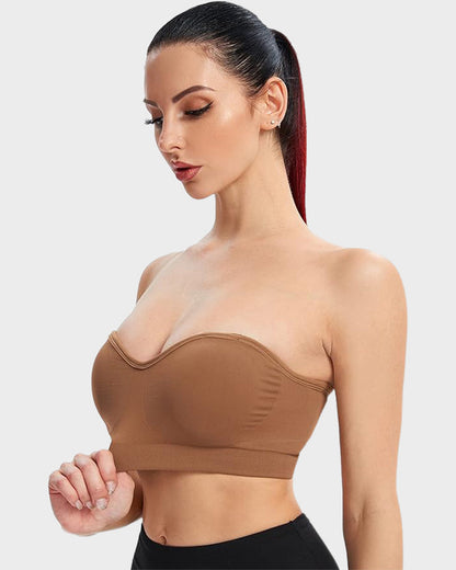  Non-Slip Bandeau Seamless Wireless Strapless Bra