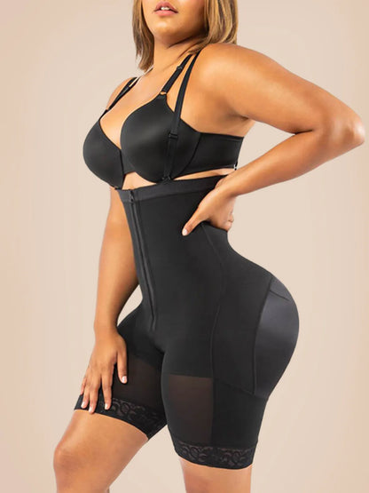  Open Bust Firm Tummy Compression Bodysuit Shaper With Butt Lifter