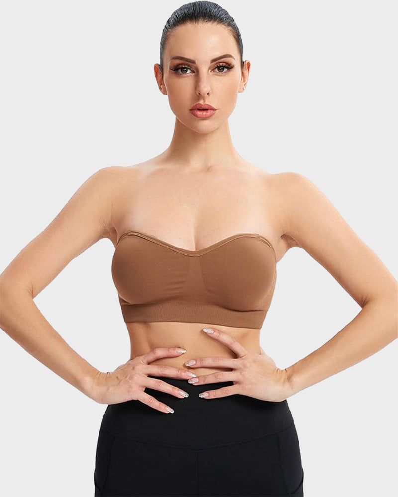  Non-Slip Bandeau Seamless Wireless Strapless Bra