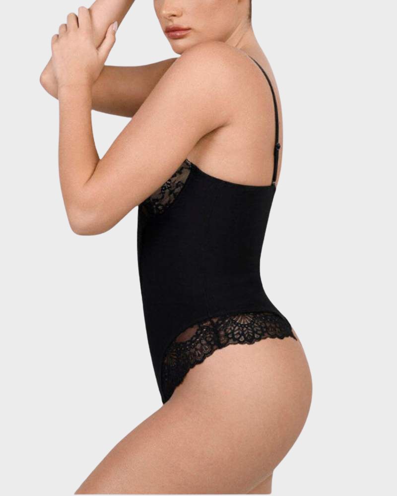  Sexy Lace Deep-V Neck Bodysuit