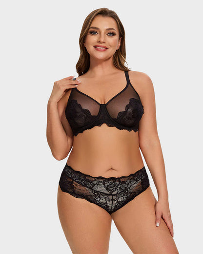  Full Coverage Lace Black Minimizer Bra