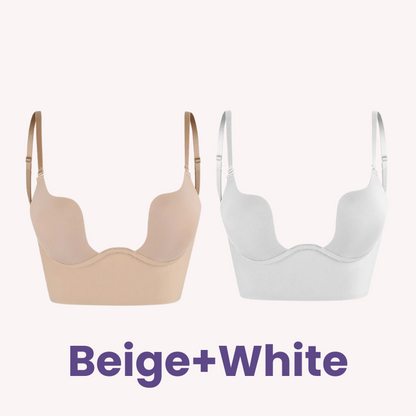  Low Back Secret Plunge Bra - Black+White (2 Pack)