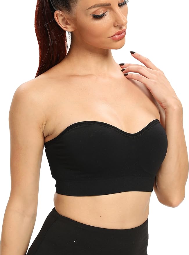  Non-Slip Bandeau Seamless Wireless Strapless Bra