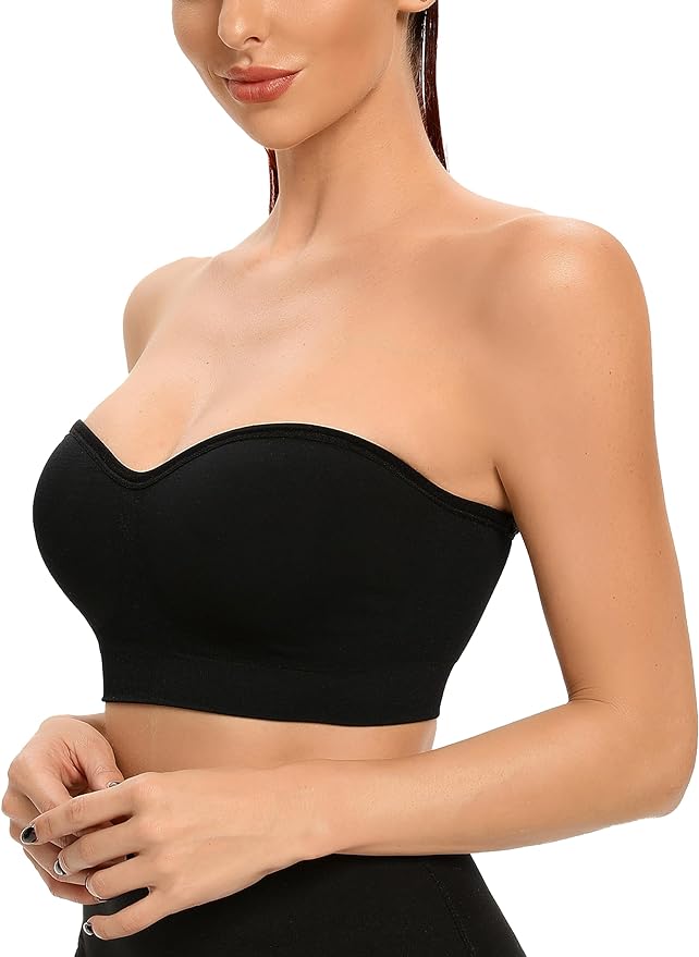  Non-Slip Bandeau Seamless Wireless Strapless Bra