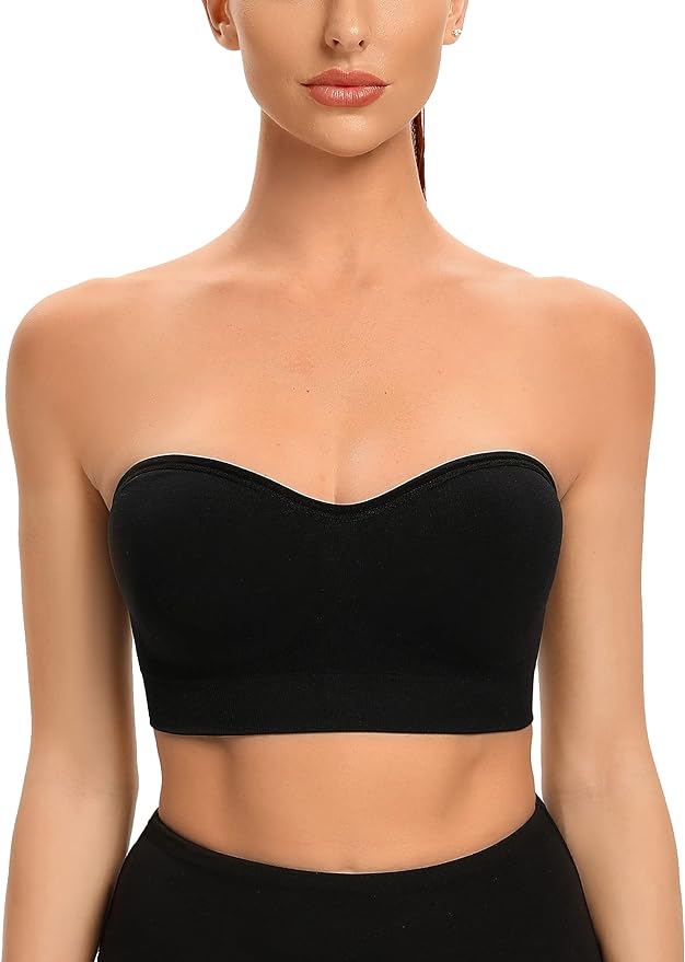  Non-Slip Bandeau Seamless Wireless Strapless Bra