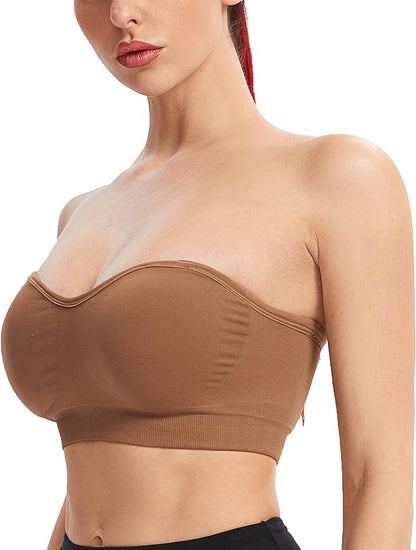  Non-Slip Bandeau Seamless Wireless Strapless Bra