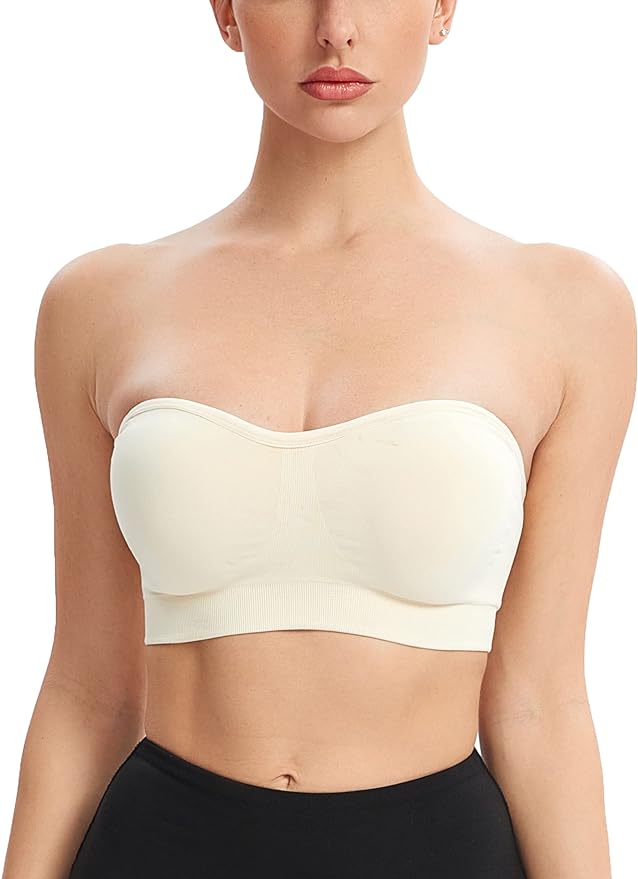  Non-Slip Bandeau Seamless Wireless Strapless Bra