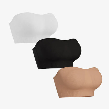  Non-Slip Bandeau Seamless Wireless Strapless Bra