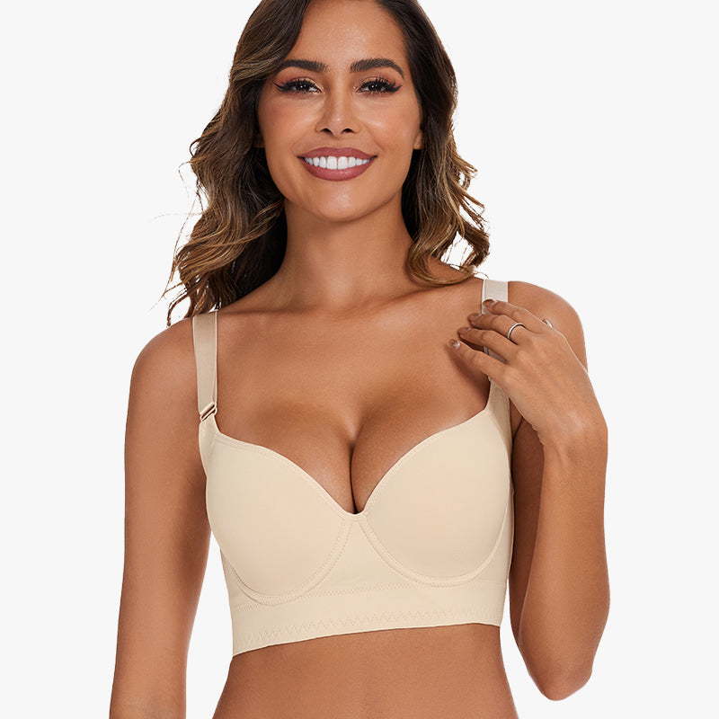  Full-Coverage Back Smoothing Bra-Beige