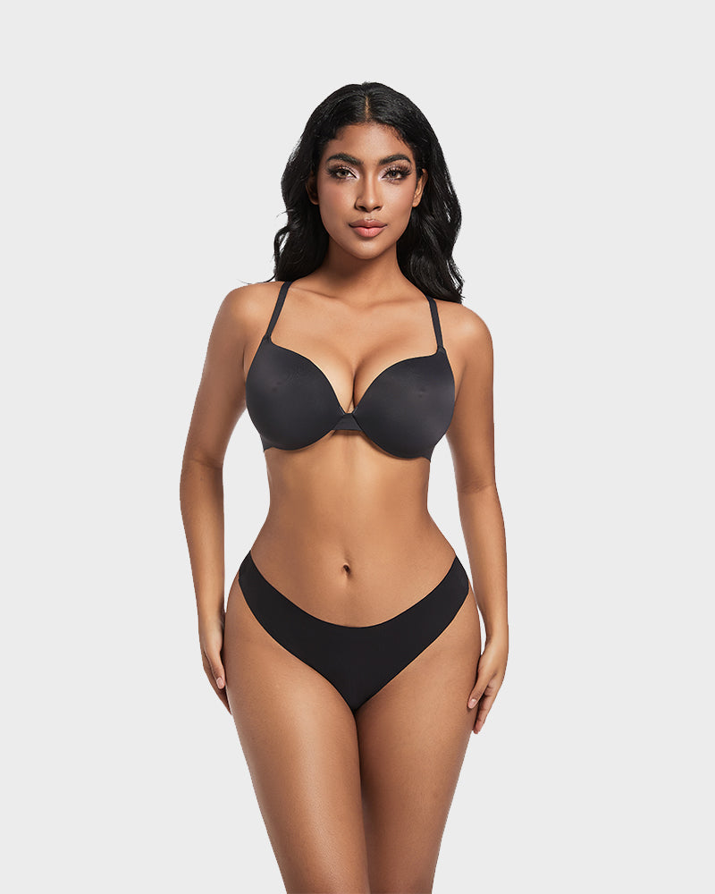 Nipple Push-Up Bra - Black