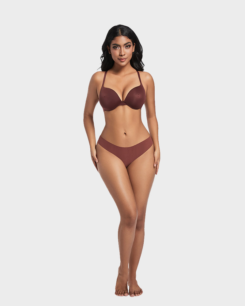 Nipple Push-Up Bra - Brown