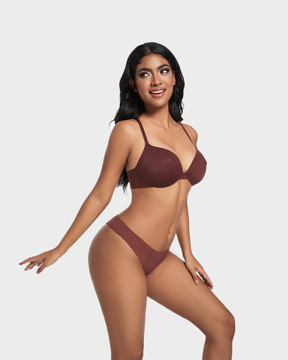 Nipple Push-Up Bra - Brown