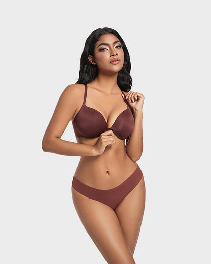 Nipple Push-Up Bra - Brown