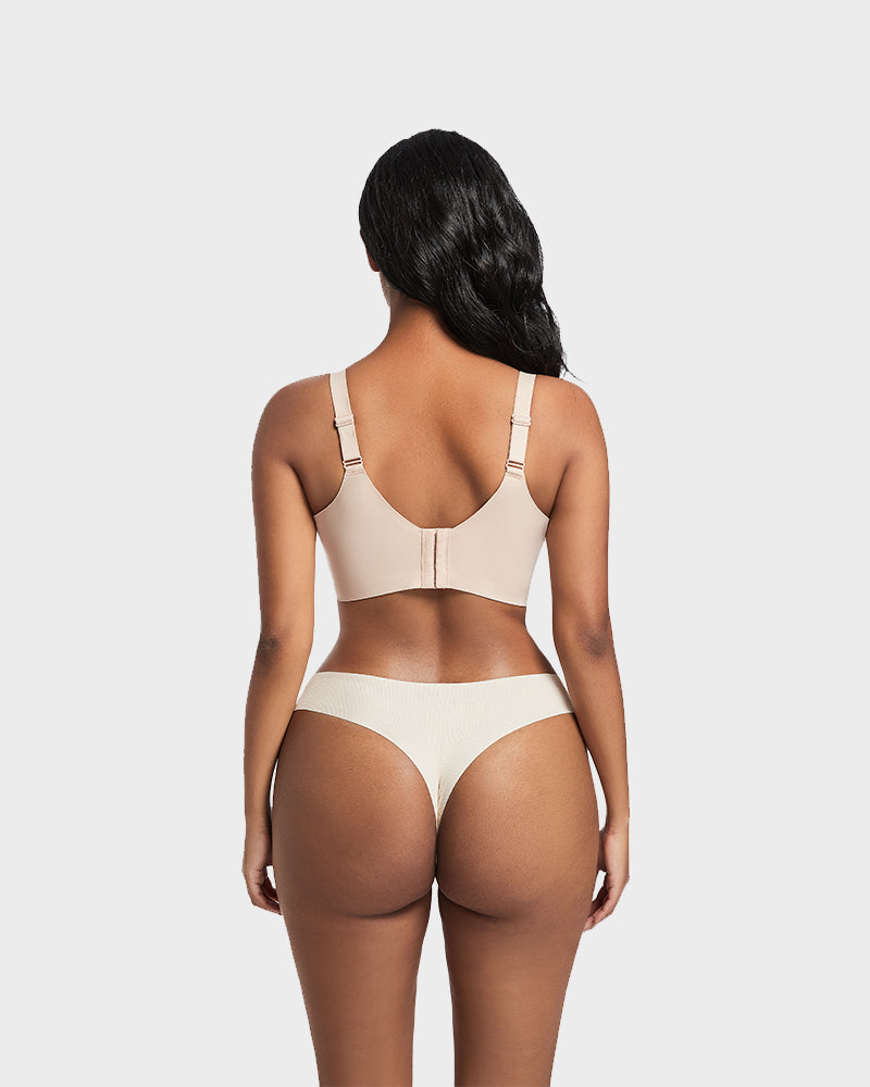 Back Smoothing Push-Up Plunge Bra - Skin