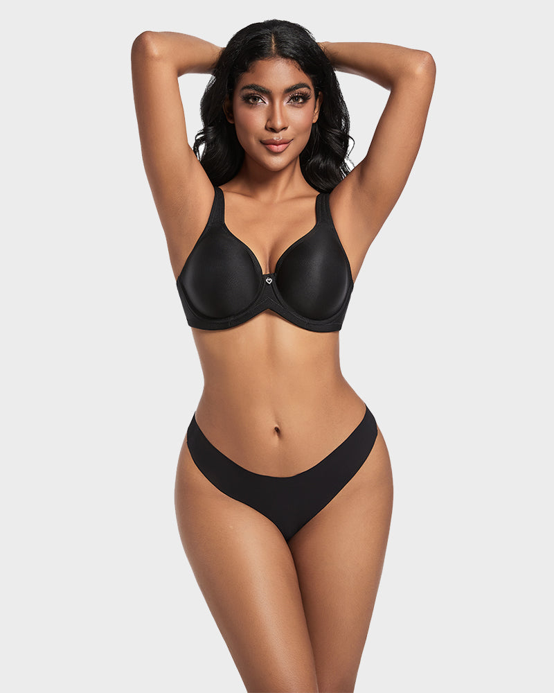 Plus Size Full Coverage T-Shirt Bra - Black