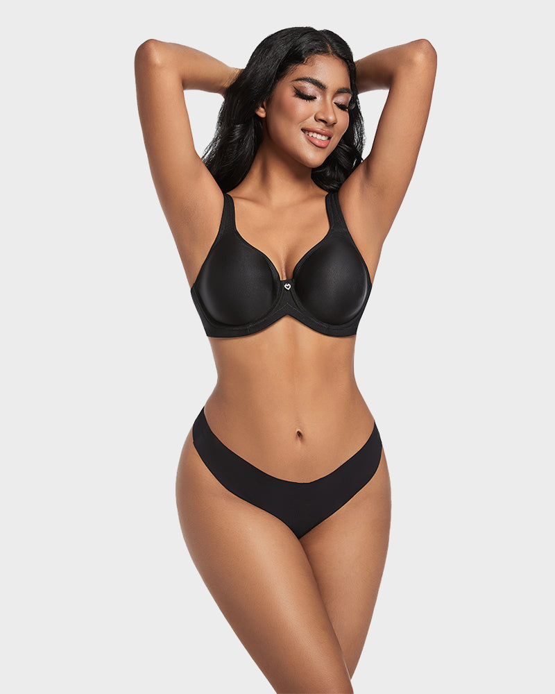 Plus Size Full Coverage T-Shirt Bra - Black