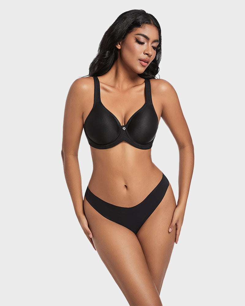 Plus Size Full Coverage T-Shirt Bra - Black