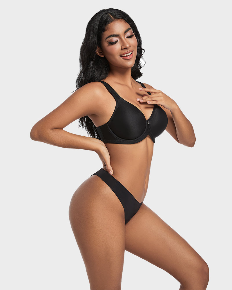 Plus Size Full Coverage T-Shirt Bra - Black