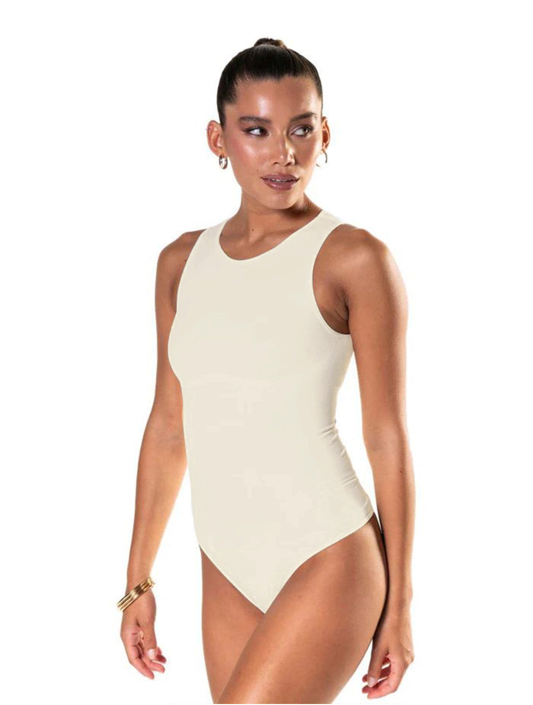 Round Neck Thong Bodysuit