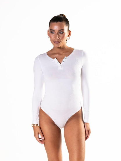 Seamless Long Sleeve Thong Bodysuit