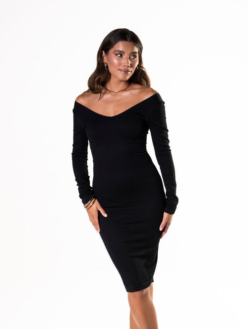 V-Neck Long Sleeve Dress