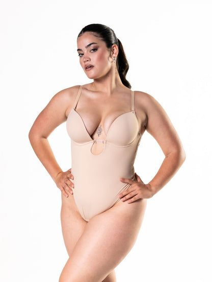 Plunge Shapewear Thong Bodysuit