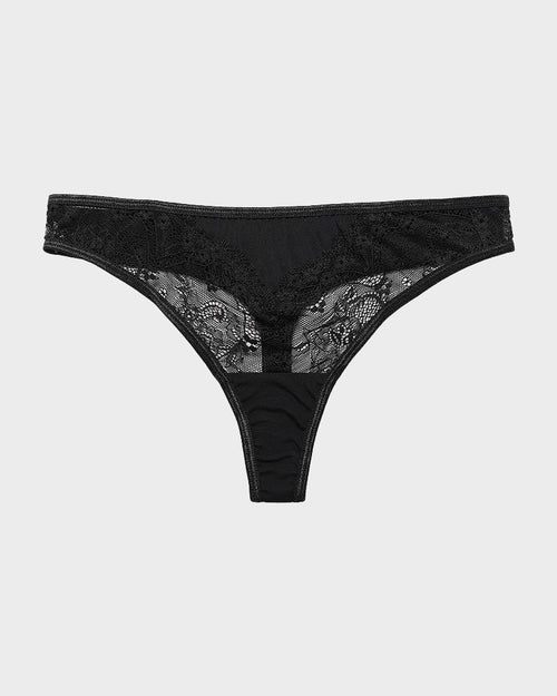 Low-Rise Lace Thong Panty