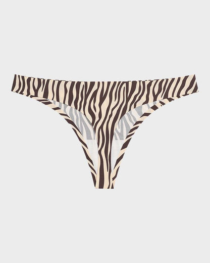 Low-Rise Animal Print Seamless Thong Panty