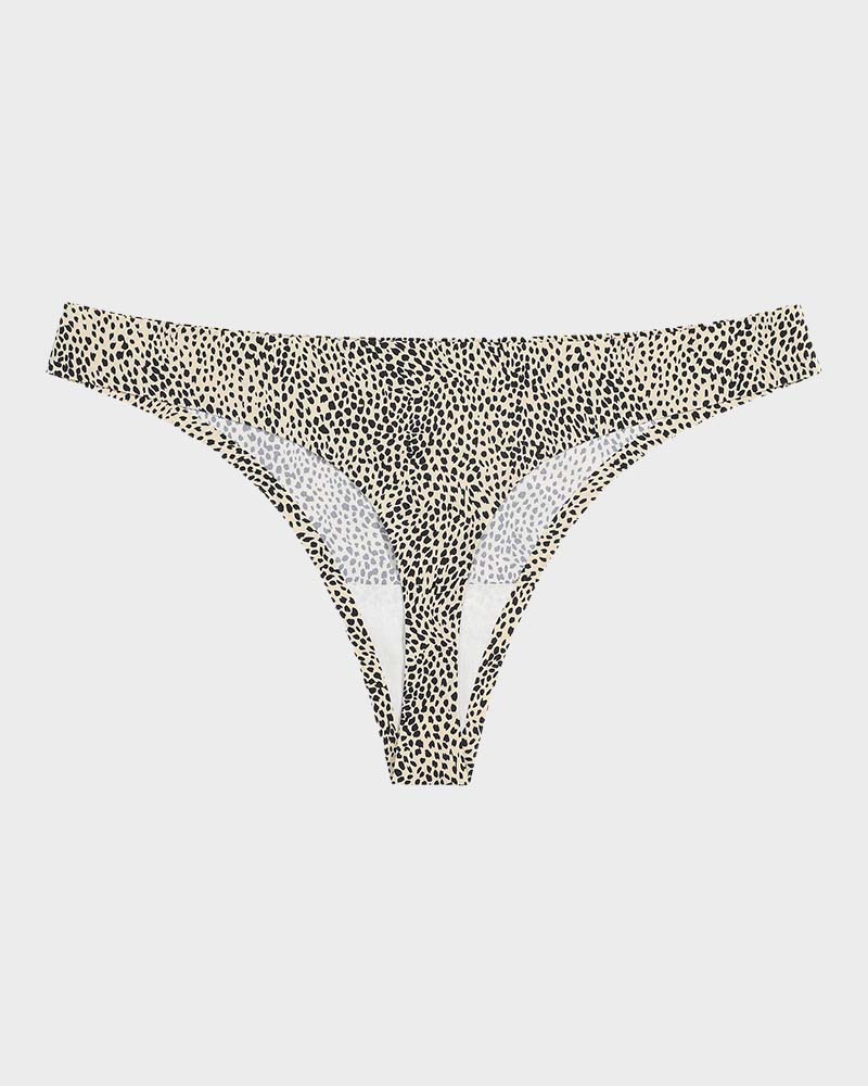 Low-Rise Animal Print Seamless Thong Panty