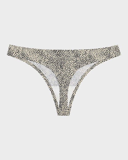 Low-Rise Animal Print Seamless Thong Panty