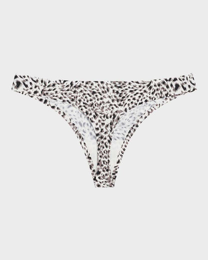 Low-Rise Animal Print Seamless Thong Panty