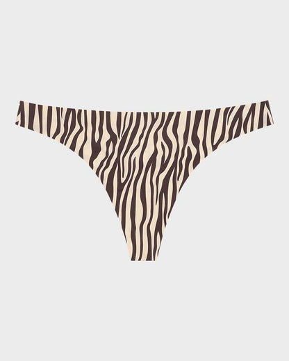 Low-Rise Animal Print Seamless Thong Panty