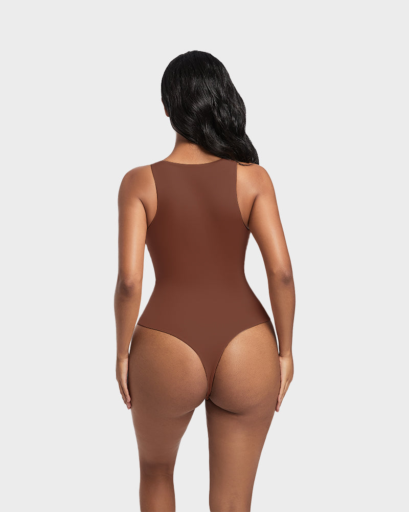 Seamless Sculpt Sleeveless Halter Neck Thong Bodysuit