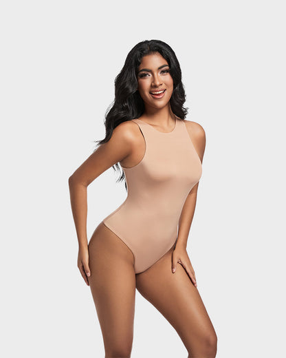 Seamless Sculpt Sleeveless Halter Neck Thong Bodysuit