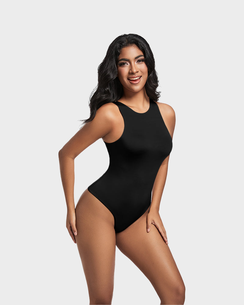 Seamless Sculpt Sleeveless Halter Neck Thong Bodysuit