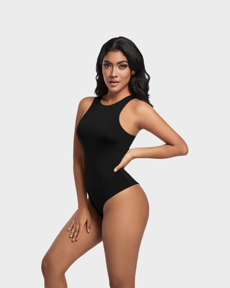 Seamless Sculpt Sleeveless Halter Neck Thong Bodysuit