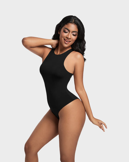 Seamless Sculpt Sleeveless Halter Neck Thong Bodysuit