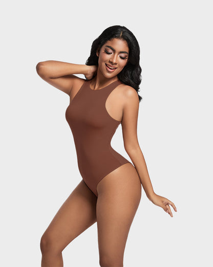 Seamless Sculpt Sleeveless Halter Neck Thong Bodysuit