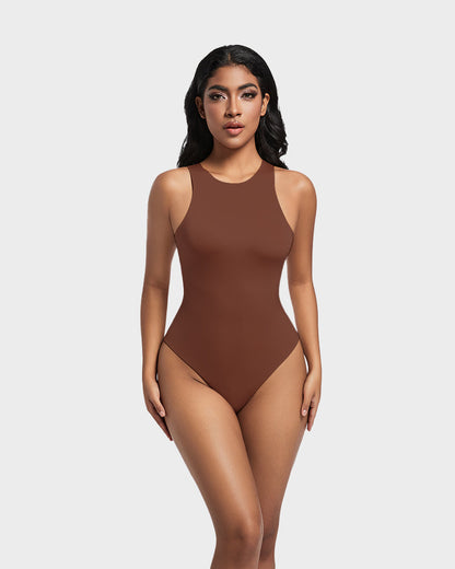 Seamless Sculpt Sleeveless Halter Neck Thong Bodysuit